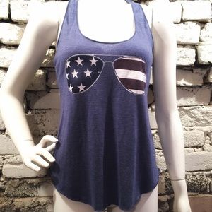 American Rag Cie Sunglasses and Flag print Shirt